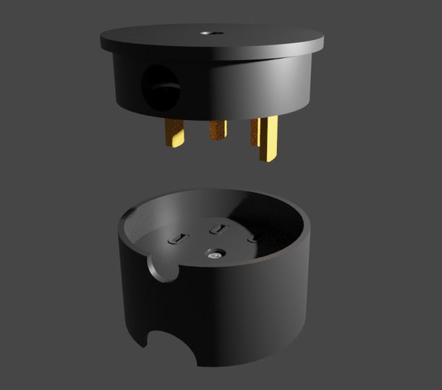 Socket and plug 380 volts Model 3D .c4d .max .obj .3ds .fbx .stl .blend 