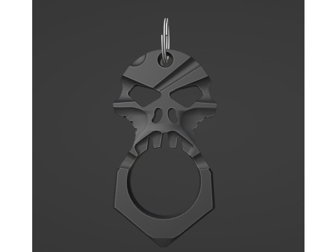 Tactical skull keychain 3D Model