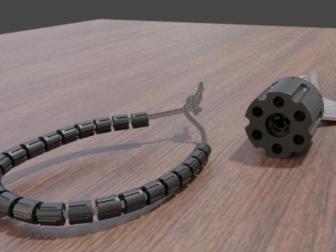 열쇠 고리 리볼버 드럼 3D 모델