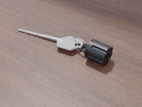 Key ring revolver drum 3D Model
