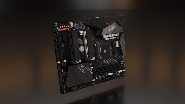 Gigabyte B550 AORUS Elite AX V2 Model 3D .c4d .max .obj .3ds .fbx .stl .blend 