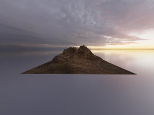 Luchtgrasachtige en rotsachtige berg 2 3D Model