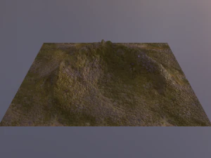 Luchtgrasachtige en rotsachtige berg 3 3D Model