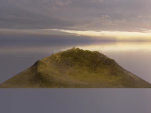 Montagna erbosa e rocciosa aerea 3 Modello 3D