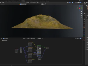 Montagna erbosa e rocciosa aerea 3 Modello 3D