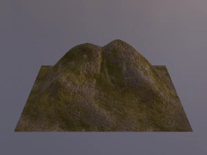 Luchtgrasachtige en rotsachtige berg 4 3D Model