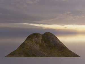 Aerial Grassy and Rocky Mountain 4 3D Модель