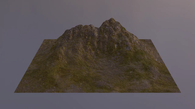 Monta&ntilde;as a&eacute;reas cubiertas de hierba y rocas 5 Modelo 3D .c4d .max .obj .3ds .fbx .stl .blend 