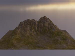 Aerial Grassy and Rocky Mountain 5 Model 3D