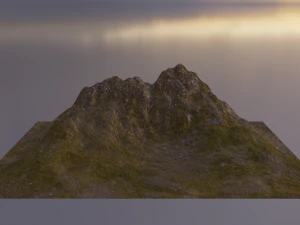 Monta&ntilde;as a&eacute;reas cubiertas de hierba y rocas 5 Modelo 3D