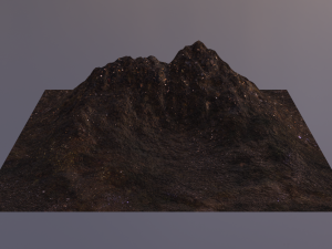 Aerial Grassy and Rocky Mountain 5 Model 3D