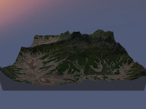 Monta&ntilde;a de alta calidad Modelo 3D