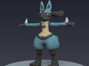 Lucario Pokmon Fan art 3D printmodel