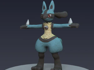 Lucario Pokmon Fan art 3D Print Model