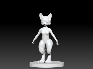 Cat Anthro Base Model 3D प्रिंट मॉडल