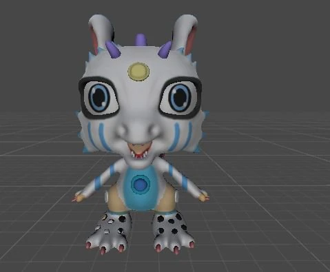 Chibi Dragon 3D Model .c4d .max .obj .3ds .fbx .stl .blend 