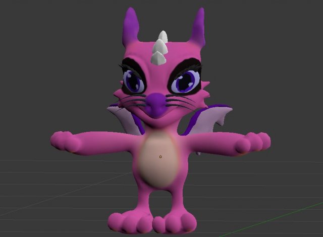 Pink Dragon 3D Model .c4d .max .obj .3ds .fbx .stl .blend 