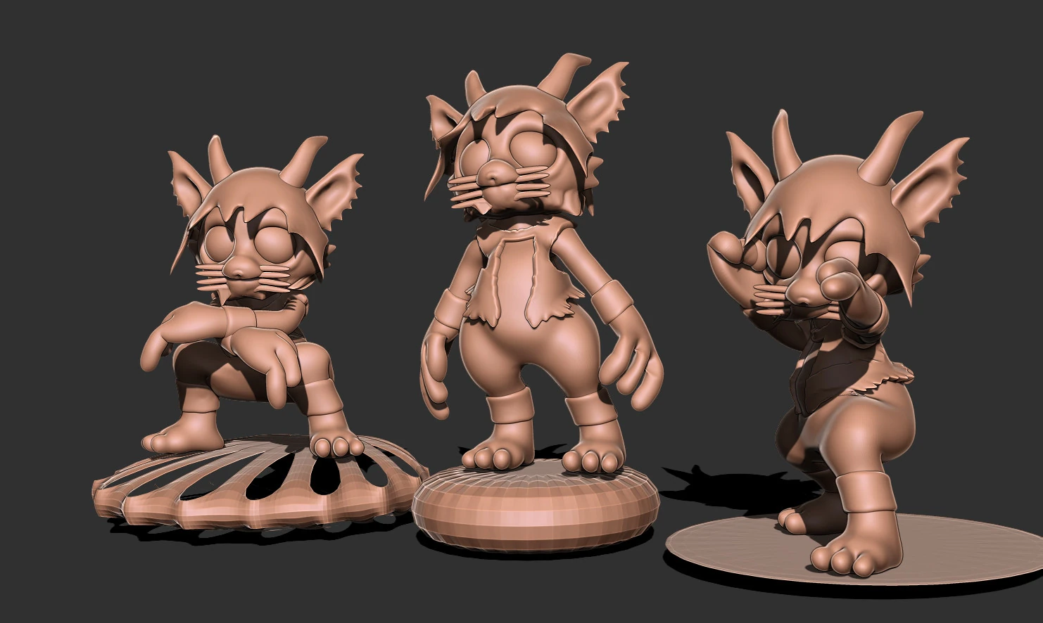 Cat Anthro Combat 3D Print Model .c4d .max .obj .3ds .fbx .stl .blend 