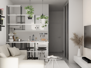 Minimalistic Tiny Space Interior Design Modelo 3D