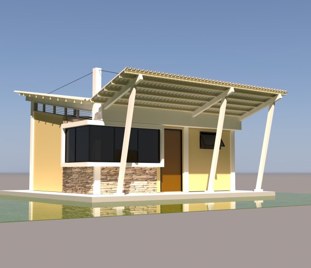 Security main building 3D Модель .c4d .max .obj .3ds .fbx .stl .blend 