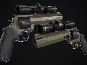 Taurus Raging Hunter 44 Magnum - Verde Ex&eacute;rcito Modelo 3D