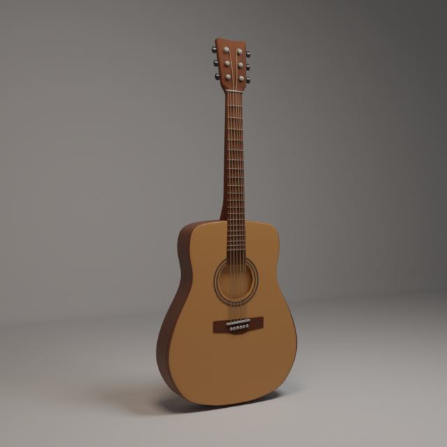 Guitar 3D Model .c4d .max .obj .3ds .fbx .stl .blend