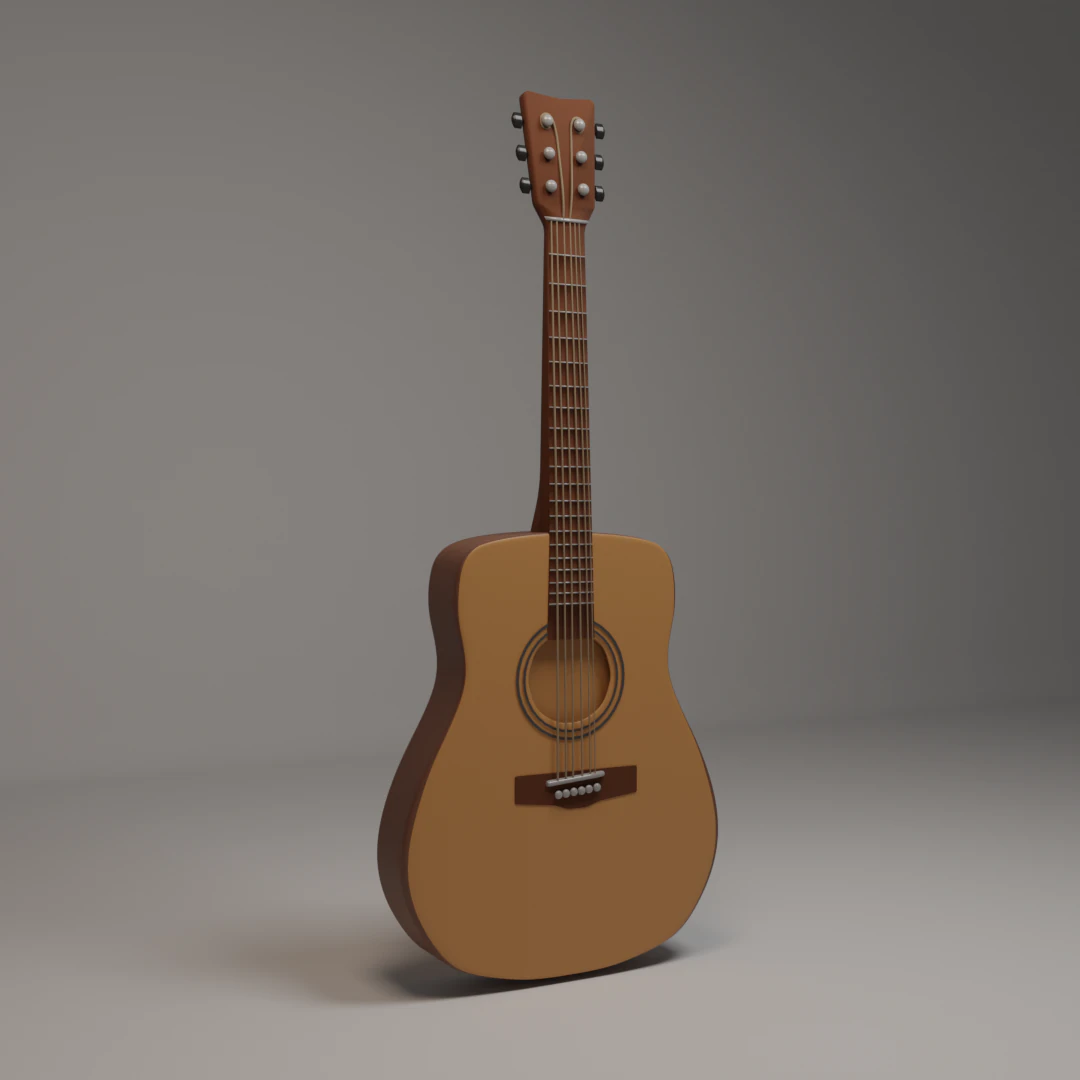 Guitar 3D Model .c4d .max .obj .3ds .fbx .stl .blend