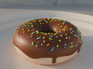 Donuts and cup 3D Model