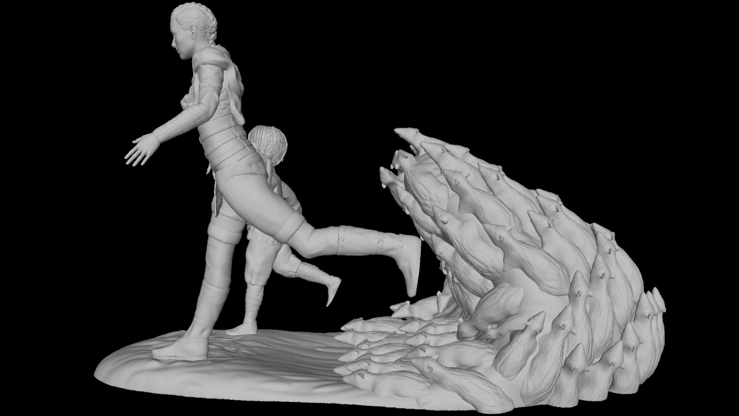 A PLAGUE TALE AMICIA HUGO RUN 3D Print Model .c4d .max .obj .3ds .fbx .stl .blend 