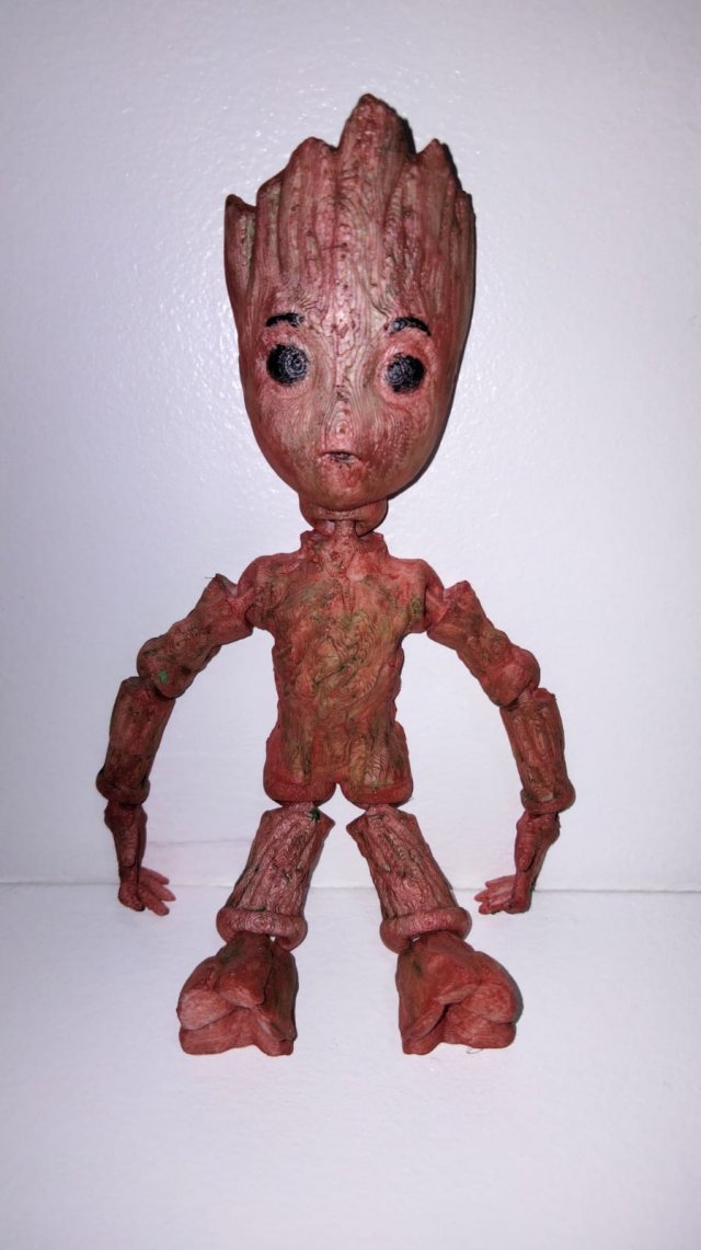 Groot cute flexi 3d print 3D Model .c4d .max .obj .3ds .fbx .stl .blend 