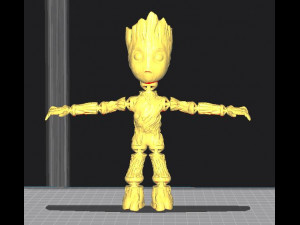 Groot cute flexi 3d print 3D Model