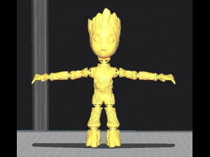 Симпатичный гибкий 3D-принт Грута 3D Модель