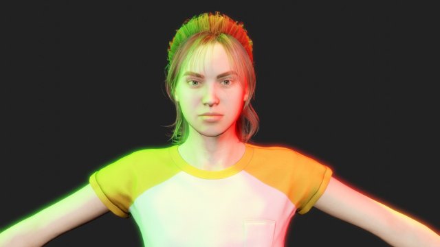 Beautiful Girl Character 3D 模型 .c4d .max .obj .3ds .fbx .stl .blend 
