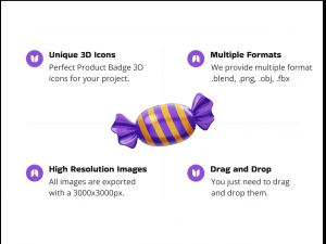 Halloween Sweet Candy Food 3D Icon 3D Model