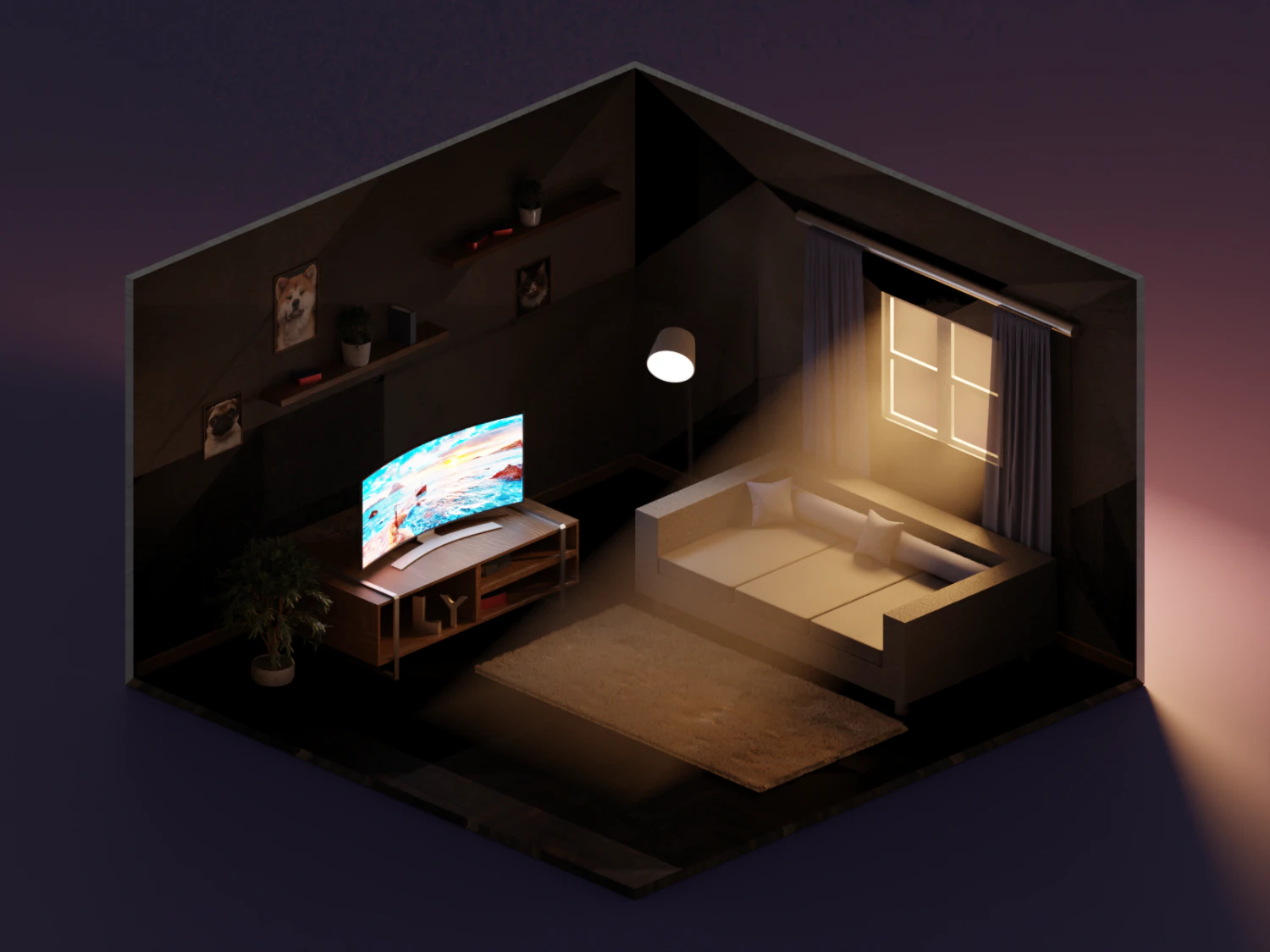 Room 3D Model .c4d .max .obj .3ds .fbx .stl .blend 