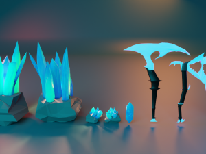 Low polly crystal pack 3D Model