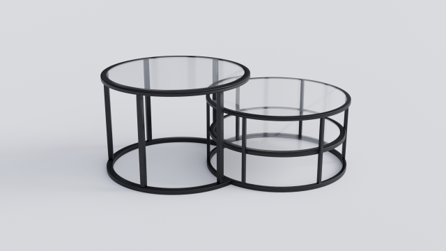 Round Glass Coffee Table Model 3D .c4d .max .obj .3ds .fbx .stl .blend 