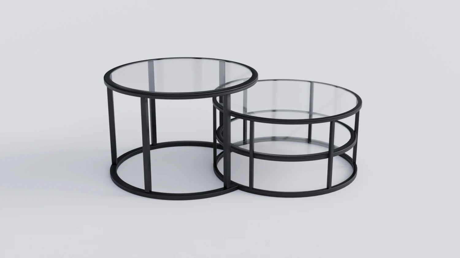 Round Glass Coffee Table 3D Model .c4d .max .obj .3ds .fbx .stl .blend 