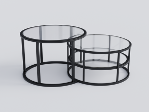 Round Glass Coffee Table 3D Model