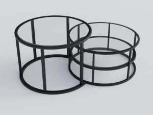 Round Glass Coffee Table 3D Model