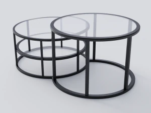 Round Glass Coffee Table 3D Model