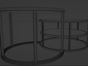 Round Glass Coffee Table Model 3D