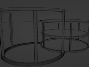 Round Glass Coffee Table 3D Model