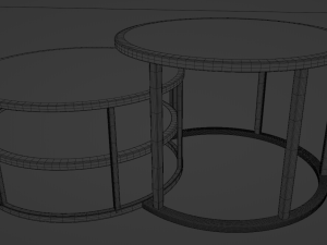 Round Glass Coffee Table Model 3D