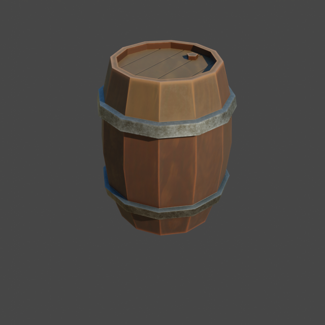 Low Poly Barrel Modello 3D .c4d .max .obj .3ds .fbx .stl .blend 