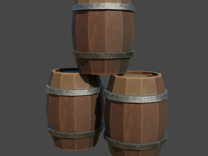 Low Poly Barrel Modello 3D