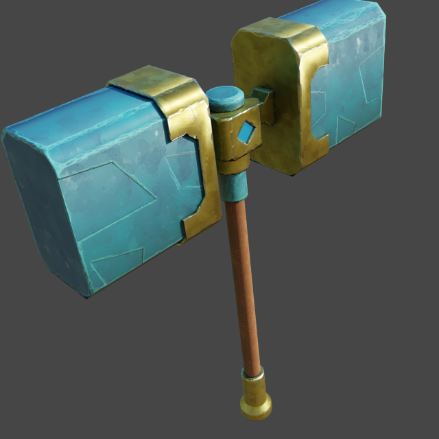 Stylized Low Poly Axe Free low-poly 3D Model .c4d .max .obj .3ds .fbx .stl .blend 