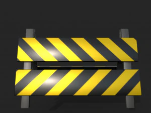 Low Poly Traffic barriers pack 3D Model