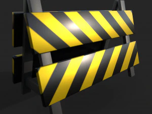 Low Poly Traffic barriers pack 3D Model