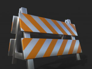 Low Poly Traffic barriers pack 3D Model